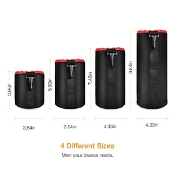 APEMAN Objektivtasche Set Objektivbeutel 4 Größe Multi Pack Objektivköcher mit stabilen, langlebigen und schützenden Neopren für Canon, Nikon, Sony, Panasonic, Pentax, Olympus DSLR Kamera Objektive - 2