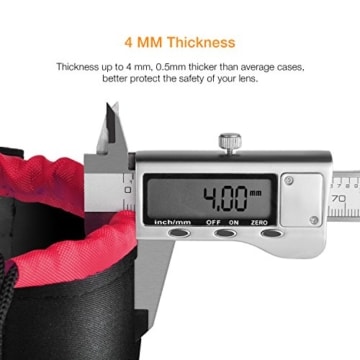 APEMAN Objektivtasche Set Objektivbeutel 4 Größe Multi Pack Objektivköcher mit stabilen, langlebigen und schützenden Neopren für Canon, Nikon, Sony, Panasonic, Pentax, Olympus DSLR Kamera Objektive - 4