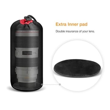 APEMAN Objektivtasche Set Objektivbeutel 4 Größe Multi Pack Objektivköcher mit stabilen, langlebigen und schützenden Neopren für Canon, Nikon, Sony, Panasonic, Pentax, Olympus DSLR Kamera Objektive - 7